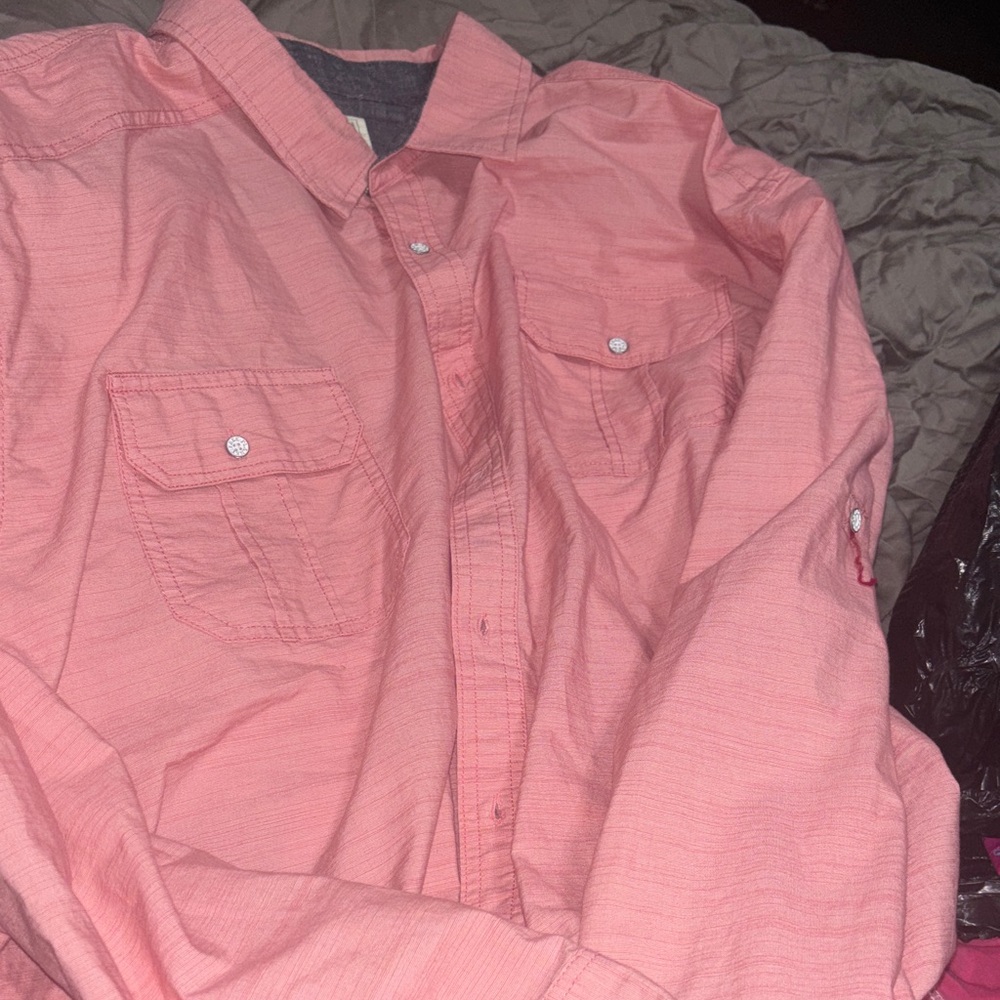 Free Planet Gray Button-Up Shirt